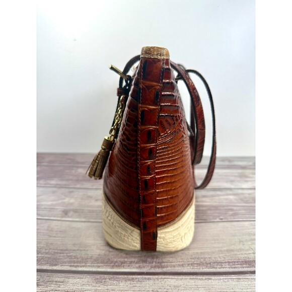 Brahmin Medium Asher Tote Coquette Pecan Two-Tone Melbourne Leather MINT - Picture 9 of 17